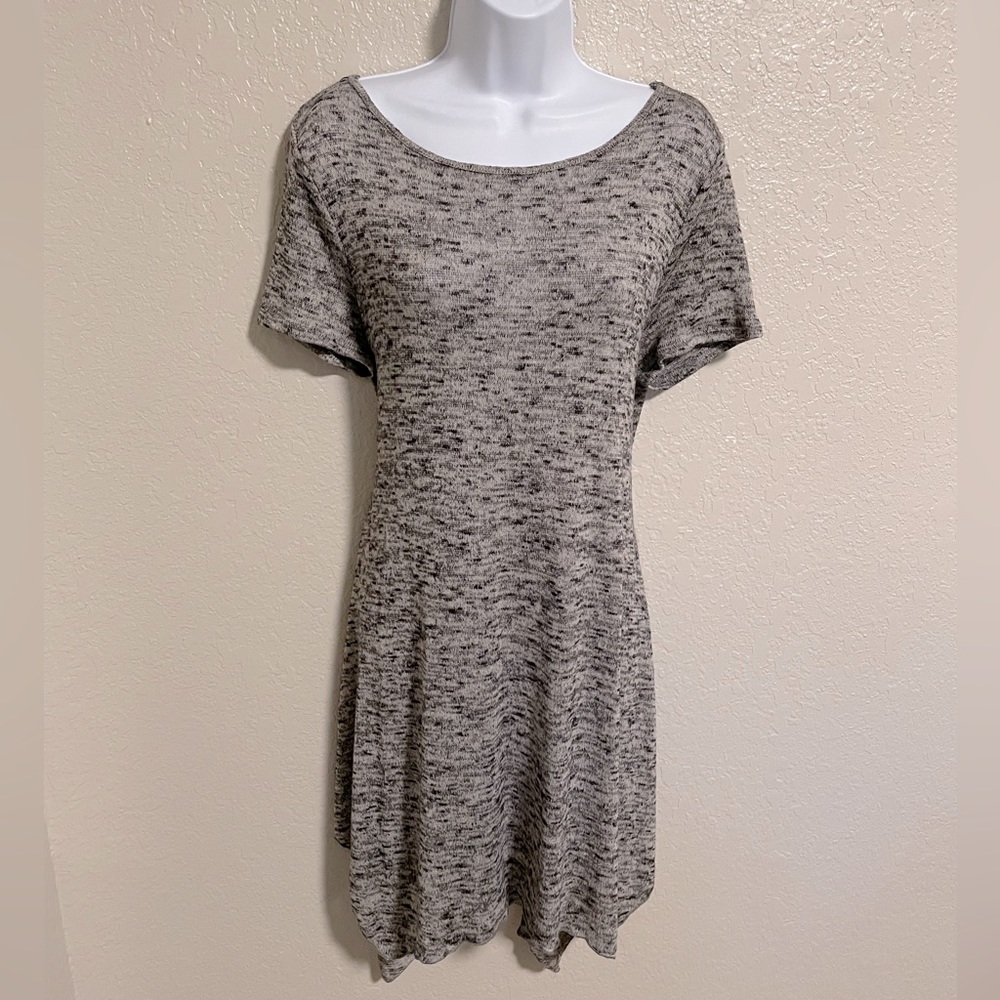Grey Knit Dress Short Sleeve by Peppermint | Size L